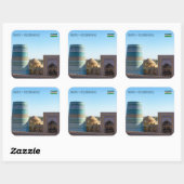 Onafgewerkt Kalta Minor Minaret - Khiva, Oezbekist Vierkante Sticker (Vel)