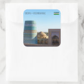 Onafgewerkt Kalta Minor Minaret - Khiva, Oezbekist Vierkante Sticker (Tas)