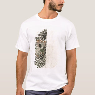 Onafgewerkt ontwerp van "Bird and Vine"-houtblokke T-shirt