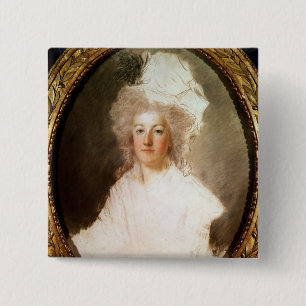 Onafgewerkt portret van Marie-Antoinette Vierkante Button 5,1 Cm
