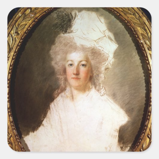 Onafgewerkt portret van Marie-Antoinette Vierkante Sticker (Voorkant)
