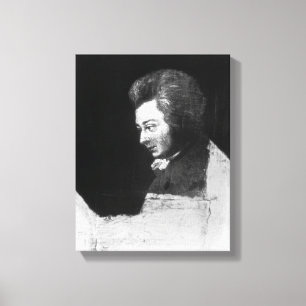 Onafgewerkt portret van Wolfgang Amadeus Mozart Canvas Afdruk