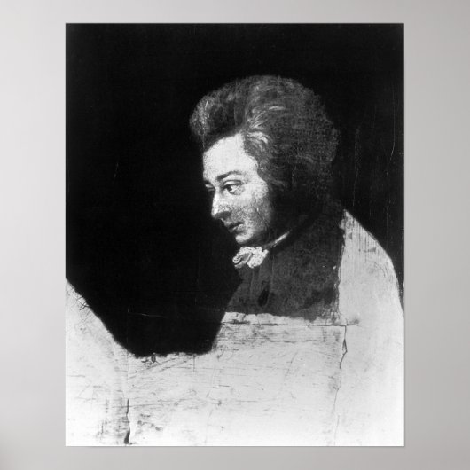 Onafgewerkt portret van Wolfgang Amadeus Mozart Poster (Voorkant)