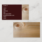 Onafgewerkte rugleuning van hout visitekaartje (Voorkant / Achterkant)