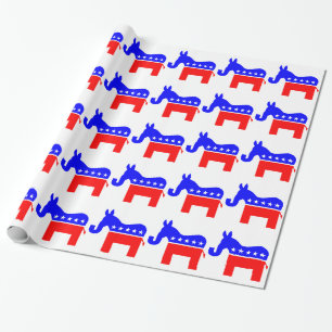 ONAFHANKELIJK EN BIPARTISAN - Donkey/olifant hybri Cadeaupapier