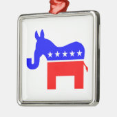 ONAFHANKELIJK EN BIPARTISAN - Donkey/olifant hybri Metalen Ornament (Links)