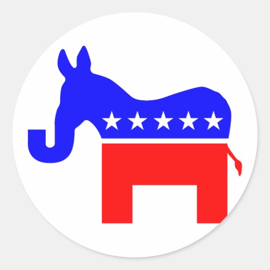 ONAFHANKELIJK EN BIPARTISAN - Donkey/olifant hybri Ronde Sticker (Voorkant)