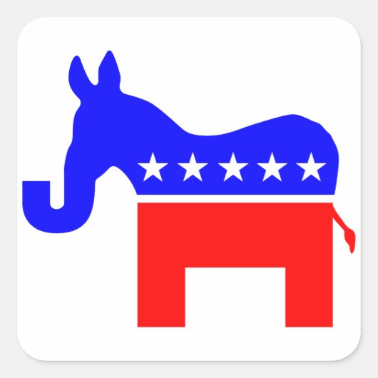 ONAFHANKELIJK EN BIPARTISAN - Donkey/olifant hybri Vierkante Sticker (Voorkant)