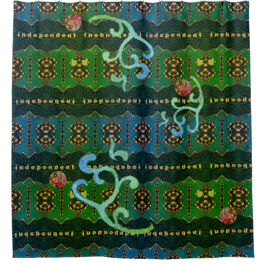 Onafhankelijk en legant in Groen Shower Curtain Douchegordijn (Voorkant)