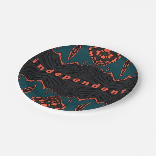 Onafhankelijk en trots papieren bordje (Gekanteld)