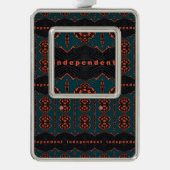 Onafhankelijk en trots verzilverd omlijst ornament (Voorkant)