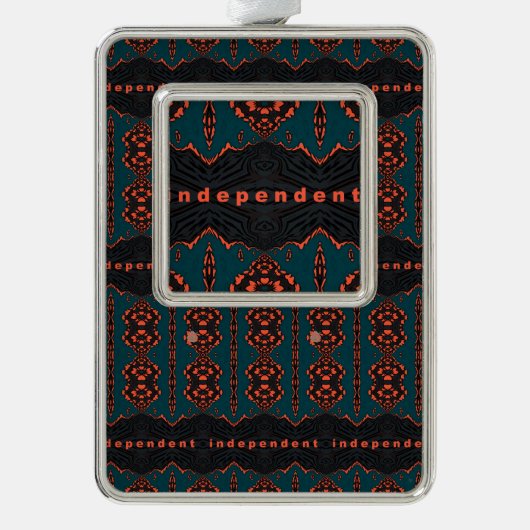 Onafhankelijk en trots verzilverd omlijst ornament (Voorkant)