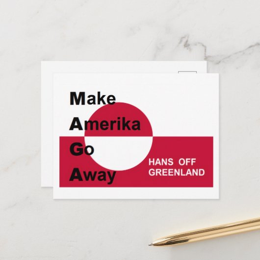 Onafhankelijk Groenland Briefkaart (Voorkant / Achterkant in situ)