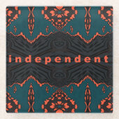 Onafhankelijk in Oranje en groen Glazen Onderzetter (Voorkant)