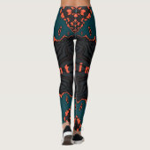 Onafhankelijk in Oranje en groen Leggings (Achterkant)