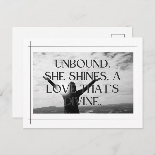 Onafhankelijk ontwerp voor vrouwendag: ongebonden  briefkaart (Voorkant / Achterkant)