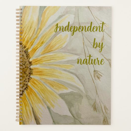 Onafhankelijk van nature dagboek zonnebloem planner (Voorkant)
