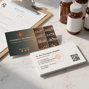 Onafhankelijke Apotheek Minimalistische Donkerro Visitekaartje