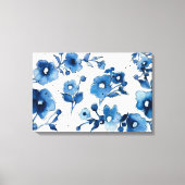 Onafhankelijke blauwe bloemen canvas afdruk (Voorkant)