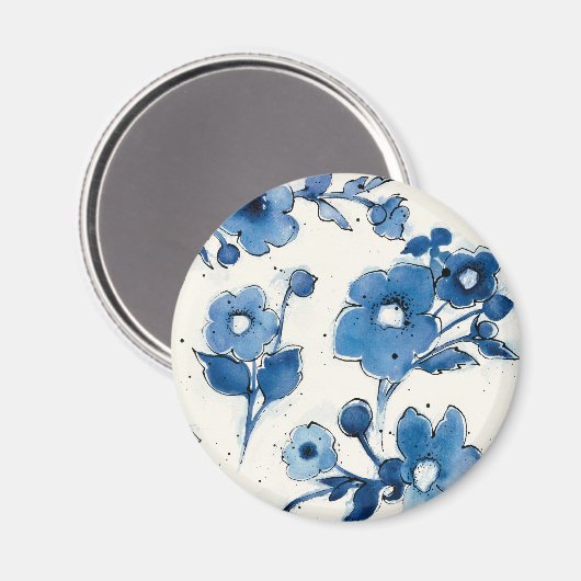 Onafhankelijke blauwe bloemen magneet (Voorkant / Achterkant)