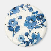Onafhankelijke blauwe bloemen magneet (Voorkant)