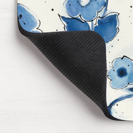 Onafhankelijke blauwe bloemen muismat (Hoek)