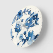 Onafhankelijke blauwe bloemen ronde klok (Hoek)