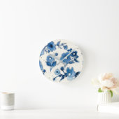 Onafhankelijke blauwe bloemen ronde klok (Huis)