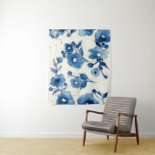 Onafhankelijke blauwe bloemen wandkleed (In situ)