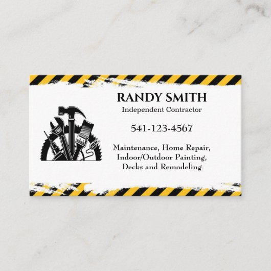 Onafhankelijke contractant visitekaartje (Voorkant)