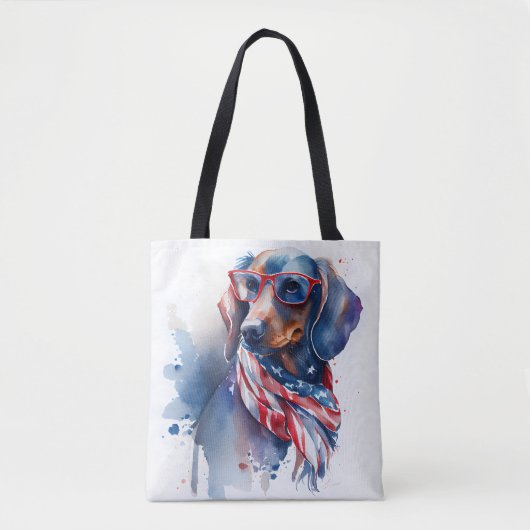 ONAFHANKELIJKE DAG DACHSHUND CANVAS TAS (Voorkant)