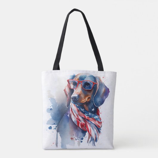 ONAFHANKELIJKE DAG DACHSHUND CANVAS TAS (Achterkant)