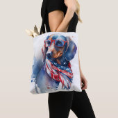 ONAFHANKELIJKE DAG DACHSHUND CANVAS TAS (Dichtbij)