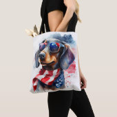 ONAFHANKELIJKE DAG DACHSHUND CANVAS TAS (Dichtbij)