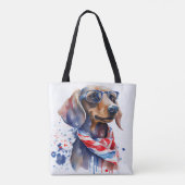 ONAFHANKELIJKE DAG DACHSHUND CANVAS TAS (Achterkant)