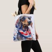ONAFHANKELIJKE DAG DACHSHUND CANVAS TAS (Dichtbij)