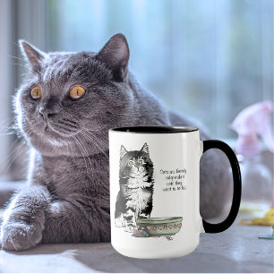 Onafhankelijke grijze tabby blauwe schattige grapp mok
