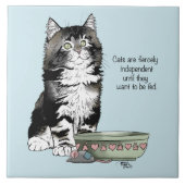 Onafhankelijke grijze tabby blauwe schattige grapp tegeltje (Voorkant)