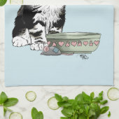 Onafhankelijke grijze tabby blauwe schattige grapp theedoek (Gevouwen)