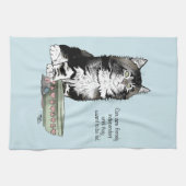 Onafhankelijke grijze tabby blauwe schattige grapp theedoek (Horizontaal)