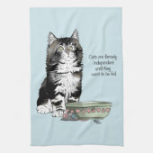 Onafhankelijke grijze tabby blauwe schattige grapp theedoek (Verticaal)