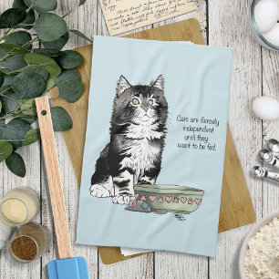 Onafhankelijke grijze tabby blauwe schattige grapp theedoek