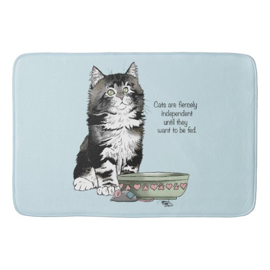 Onafhankelijke kitten kom grappig badmat (Voorkant)