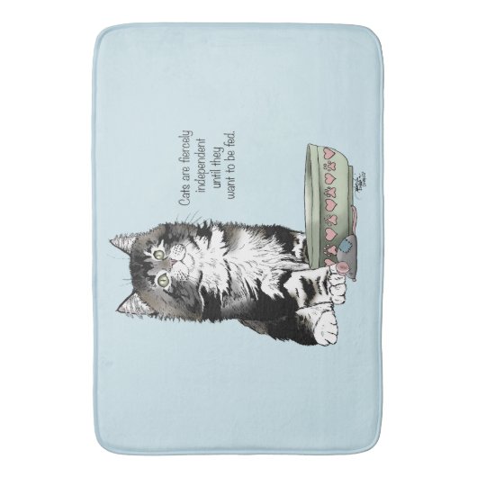 Onafhankelijke kitten kom grappig badmat (Voorkant Verticaal)