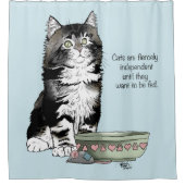 Onafhankelijke kitten kom grappig douchegordijn (Voorkant)