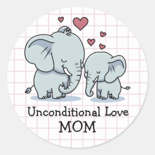 Onafhankelijke liefde olifanten Moeder Ronde Sticker