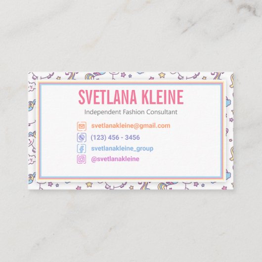 Onafhankelijke Mode detailhandelaar Visitekaartje  (Achterkant)