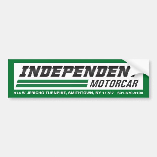 ONAFHANKELIJKE MOTORCAR Bumpersticker (Voorkant)