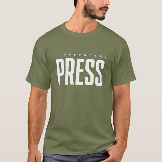 Onafhankelijke pers groene badge t-shirt (Voorkant)