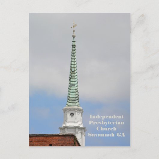 Onafhankelijke presbyteriaanse kerk Steeple Savann Briefkaart (Voorkant)